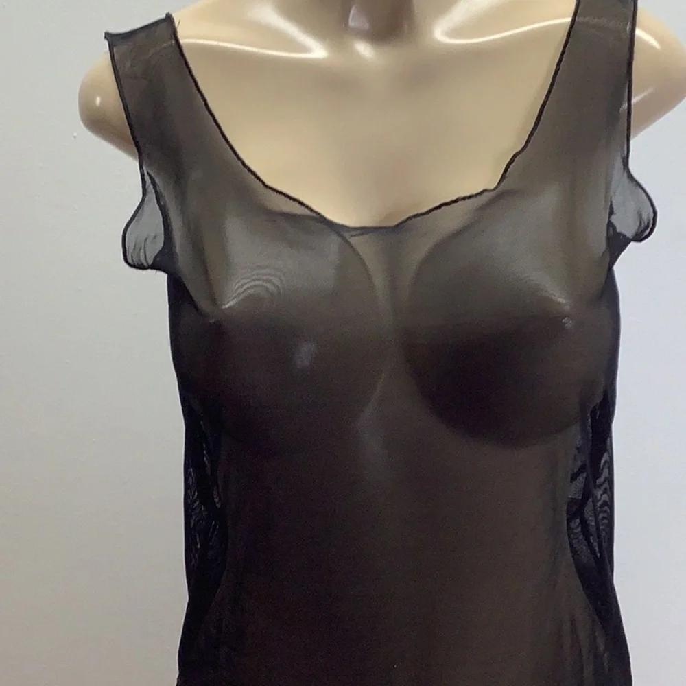 Zuliana Size S/M Black Mesh Cover Up Beach Dress. Made in USA. New With Tags